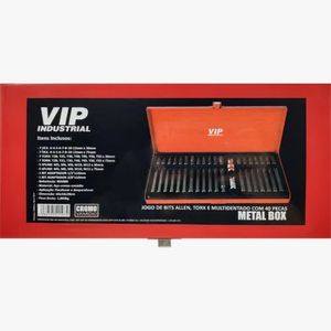 Jogo Ferramenta 40 Pçs Bit Torx Allen Multidentado Metal Box