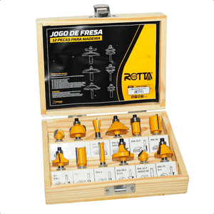 Kit Fresas Para Tupia Madeira 12 Peças Haste 6mm