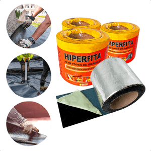 Kit 3 Manta Asfáltica Fita Telhado Autoadesiva 10 cm X 10m