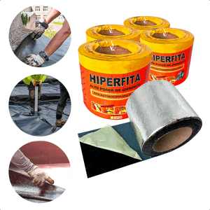 Kit 4 Manta Asfáltica FitaTelhado Autoadesiva 10 cm X 10m