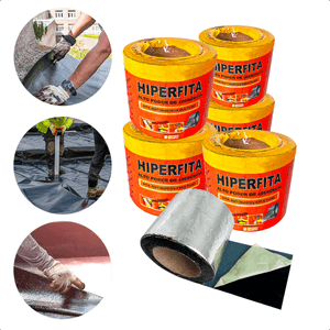 Kit 5 Manta Asfáltica FitaTelhado Autoadesiva 10 cm X 10m