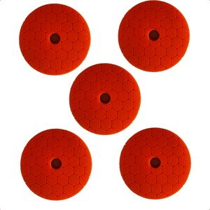 Kit 5 Boina De Polimento Automotivo Laranja Refino 5"