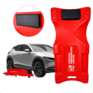 Carrinho Esteira Para Mecanico Encosto Acochoado Vermelho