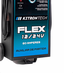 Carregador Bateria Flex Automotivo 12/24V Bivolt 60A Kitron