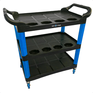 Carrinho Detailers Mecânico 3 Prateleiras Até 135Kg Azul