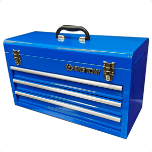 Bau Metálico Azul Com 3 Gavetas e Tampa Superior King Tony