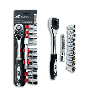Jogo Soquete Sextavado Catraca Extensor 1/2 Crv Kit 12 Peças 10 `a 21mm