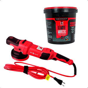Kit Politriz Roto Orbital 220V e Massa De Polir Feron FO1010